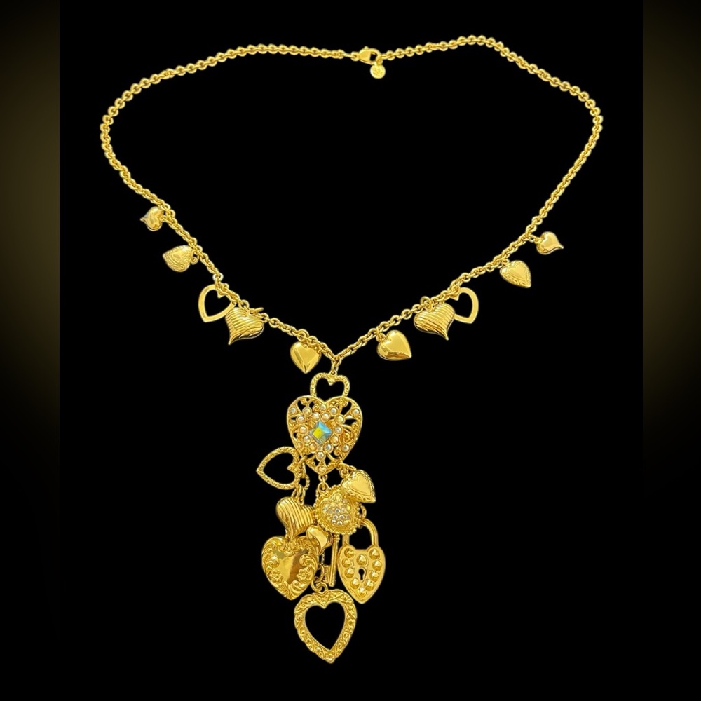 Kirks folly Gold Heart Charm Necklace